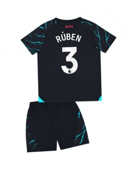 Billige Manchester City Ruben Dias #3 Tredjedraktsett Barn 2023-24 Kortermet (+ Korte bukser)